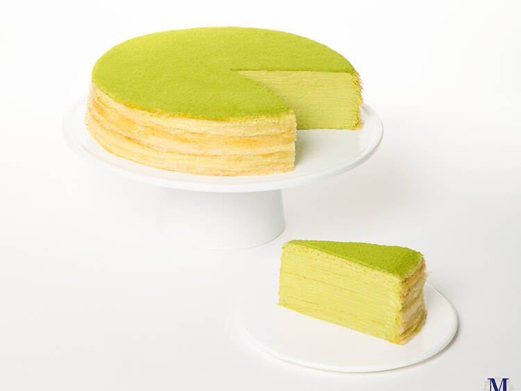 Green tea mille cake at Lady M Cake Boutique