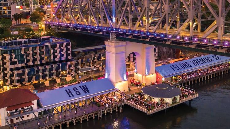 Walk along Howard Smith Wharves at night