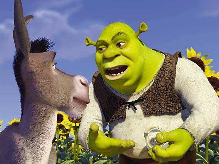 Still from Shrek; donky and green ogre