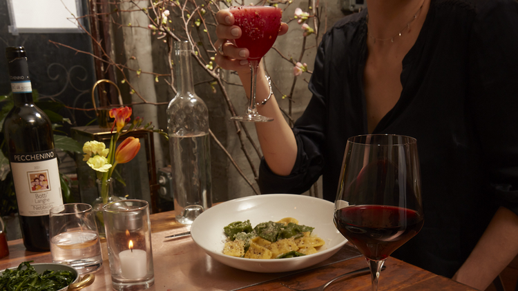 wine, italian food (Osteria 57)