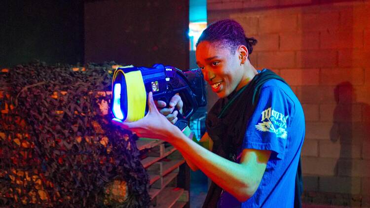 Laser tag at mini-bowling at Area 53