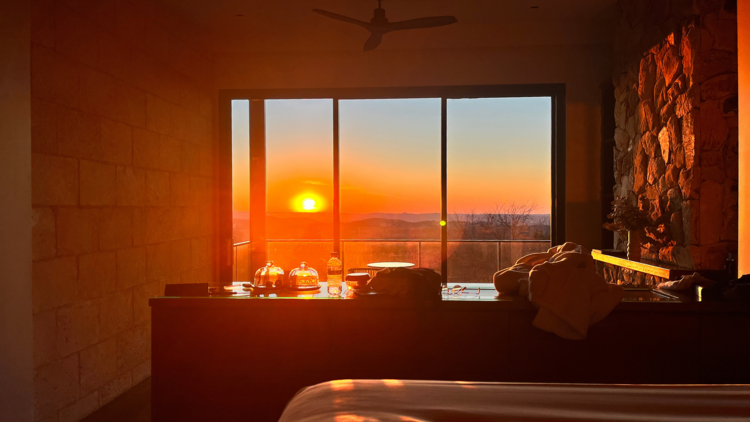 Sunset view from hotel room